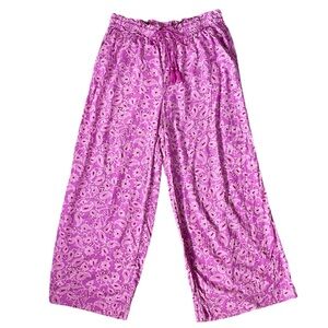 Knox Rose Drawstring Fuschia Paisley Pants - Size L